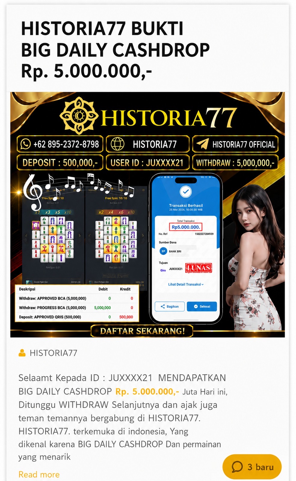 BIG DAILY CASHDROP